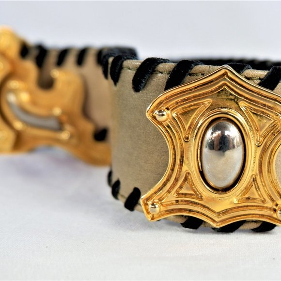 Escada Woman’s Leather Belt Large Gold Buckle 41” main image 5